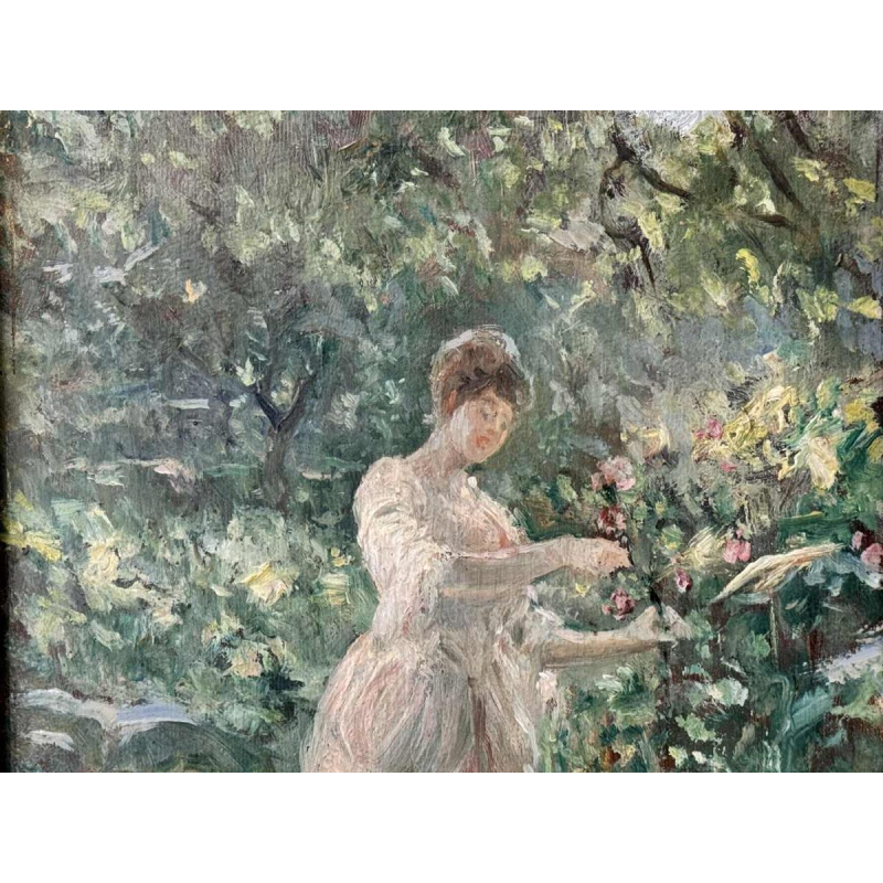 Louis FAILLE (1878-1964) attributed to "Elegant in the garden" oil painting