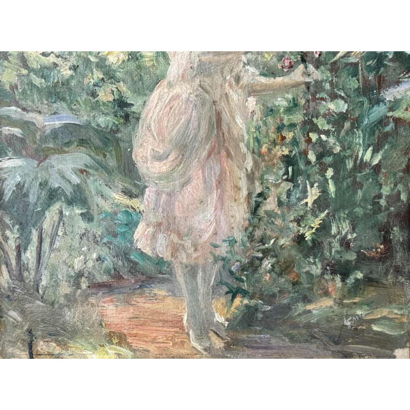 Louis FAILLE (1878-1964) attribué à «Élégante au jardin » peinture huile panneau