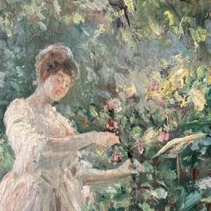 Louis FAILLE (1878-1964) attributed to "Elegant in the garden" oil painting
