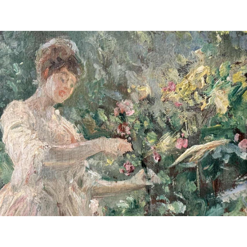 Louis FAILLE (1878-1964) attributed to "Elegant in the garden" oil painting