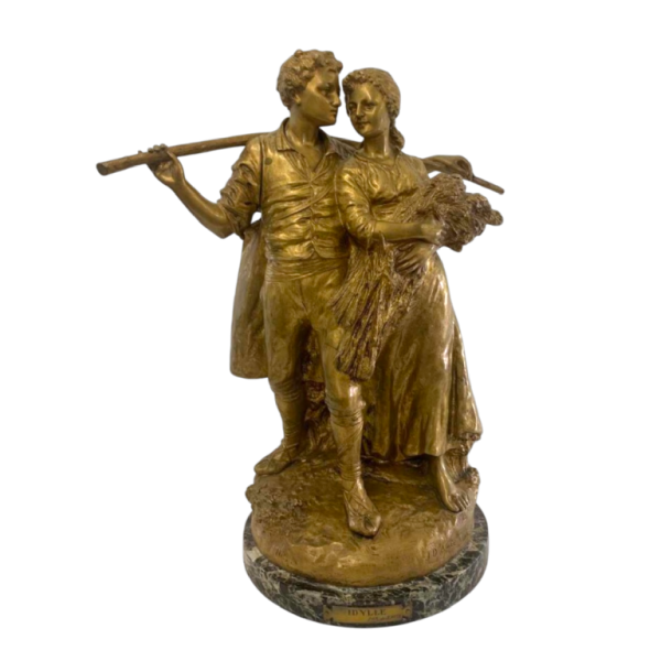 Joseph (Giuseppe) d’Aste, statue sculpture groupe/couple en bronze, début XXe s