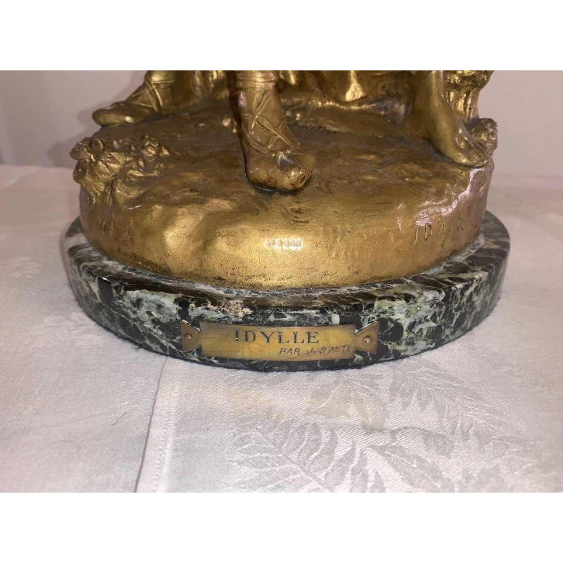 Joseph (Giuseppe) d’Aste, statue sculpture groupe/couple en bronze, début XXe s