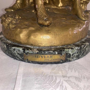 Joseph (Giuseppe) d’Aste, statue sculpture groupe/couple en bronze, début XXe s