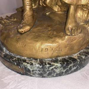 Joseph (Giuseppe) d'Aste, bronze sculpture group/couple, early 20th century