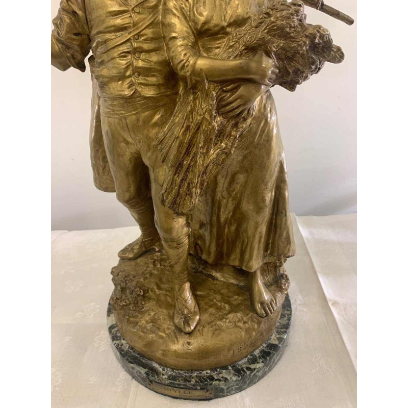 Joseph (Giuseppe) d’Aste, statue sculpture groupe/couple en bronze, début XXe s