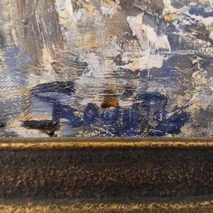 Georges Bouillon “Maison Havart Liège“ tableau huile sur toile, ca 1940