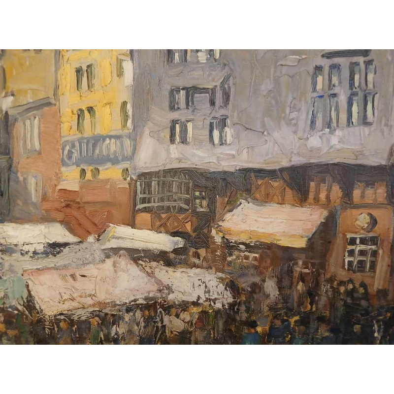 Georges Bouillon ‘Maison Havart Liège’ painting oil on canvas, ca 1940