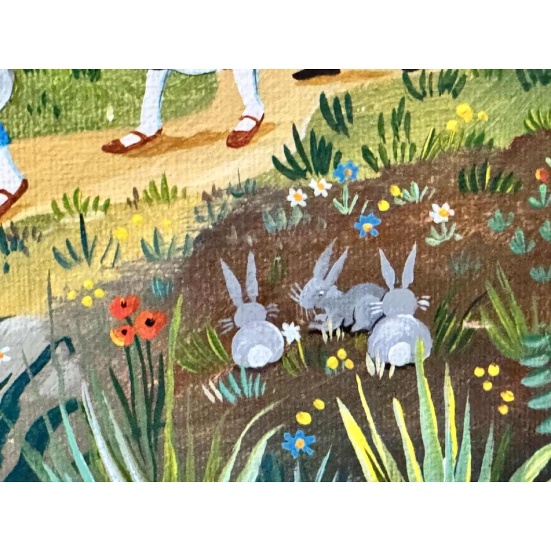 Marie-Louise BATARDY « Les vendanges » peinture acrylique sur toile, ca 1980