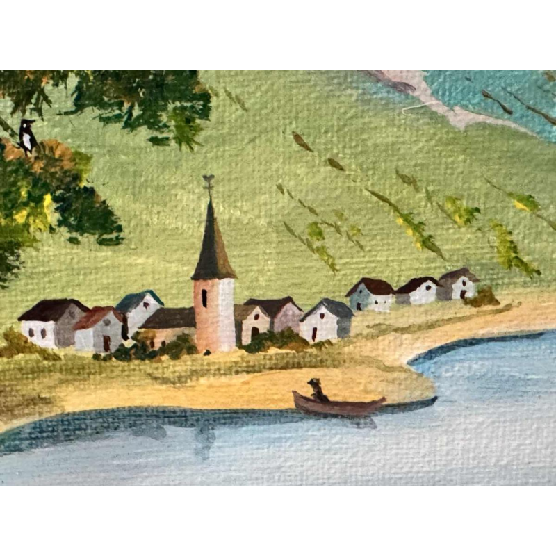 Marie-Louise BATARDY « De oogst » schilderij acryl op doek, ca 1980