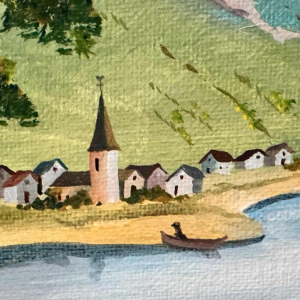 Marie-Louise BATARDY « De oogst » schilderij acryl op doek, ca 1980