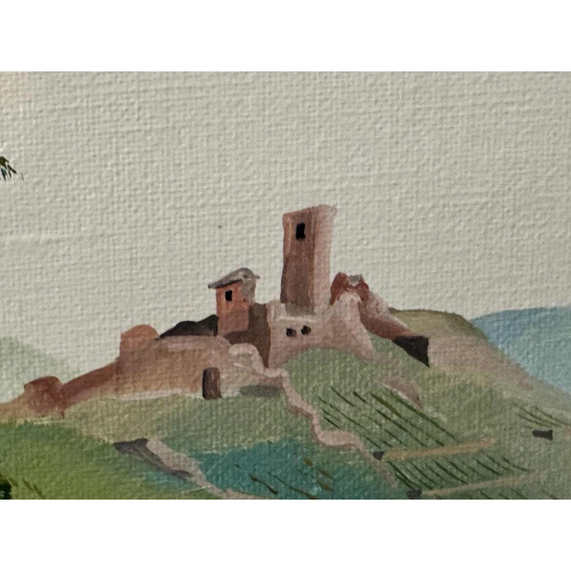 Marie-Louise BATARDY « Les vendanges » peinture acrylique sur toile, ca 1980