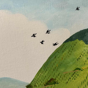 Marie-Louise BATARDY « Les vendanges » peinture acrylique sur toile, ca 1980