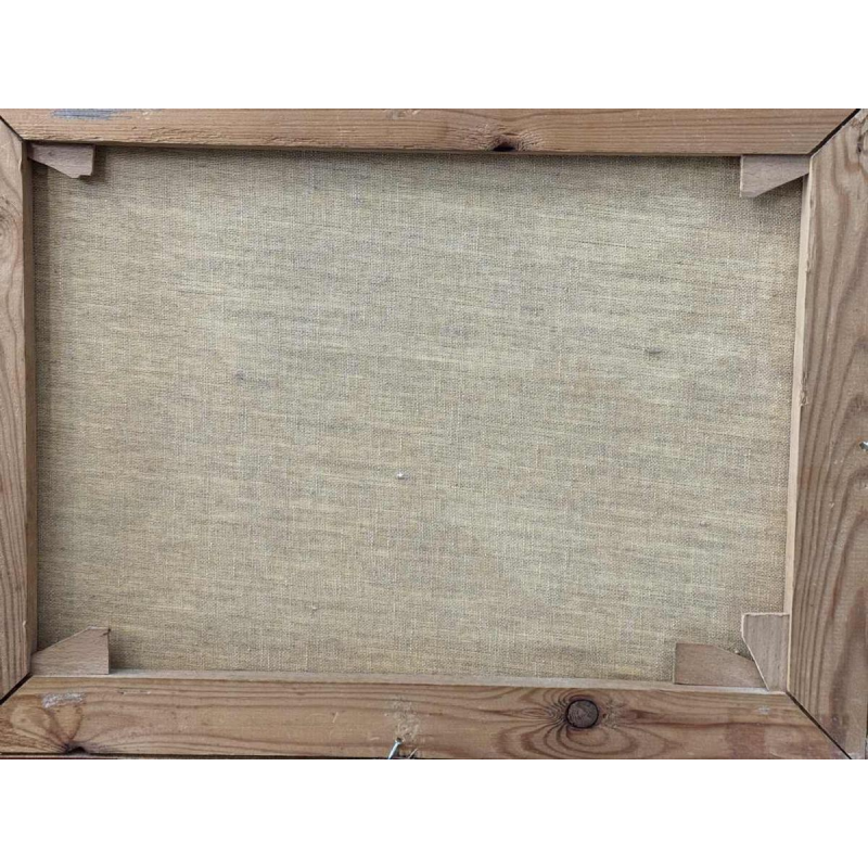 Marie-Louise BATARDY «The harvest» painting acrylic on canvas, ca 1980