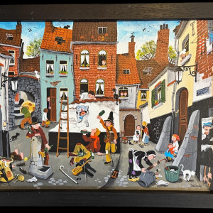 Marie-Louise BATARDY 'Impasse des clochards' acrylic painting naive art
