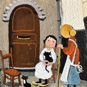 Marie-Louise BATARDY 'Impasse des clochards' acrylic painting naive art