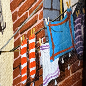 Marie-Louise BATARDY 'Impasse des clochards' acrylic painting naive art