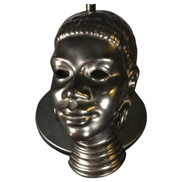 VILLEROY & BOCH LUXEMBOURG, sculpture Masque africaine en céramique, 1940s