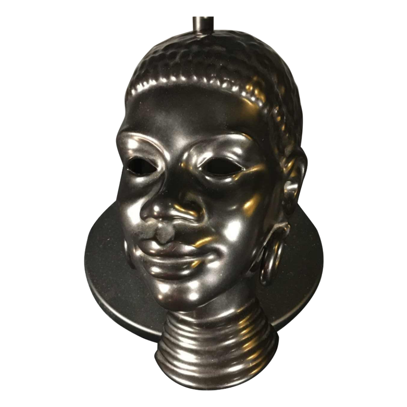 VILLEROY & BOCH LUXEMBOURG, sculpture Masque africaine en céramique, 1940s