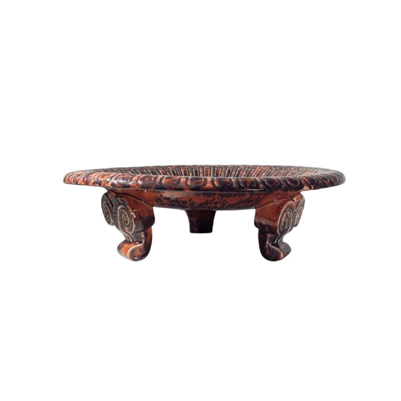 Jean Luce pour Villeroy & Boch Luxembourg Septfontaines, coupe / plat Art Déco tripode en céramique N°267