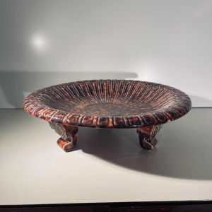 Jean Luce pour Villeroy & Boch Luxembourg Septfontaines, coupe / plat Art Déco tripode en céramique N°267