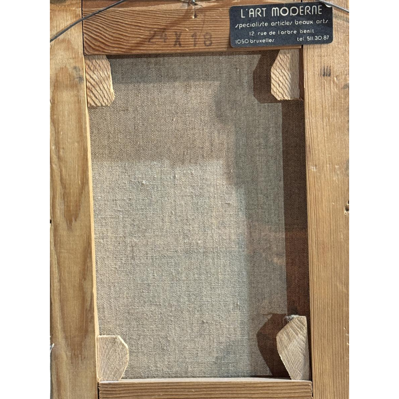 Christine DHANANI « Le Palais Royal et le parc de Bruxelles animé » peinture sur toile art naïf