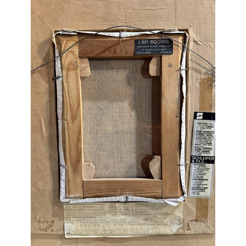 Christine DHANANI “Het Koninklijk Paleis en het levendige park van Brussel” schilderij op doek, naïeve kunst