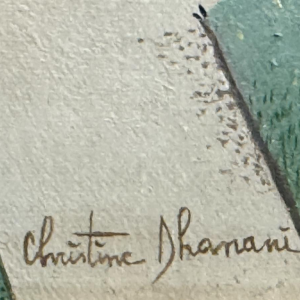 Christine DHANANI “Het Koninklijk Paleis en het levendige park van Brussel” schilderij op doek, naïeve kunst