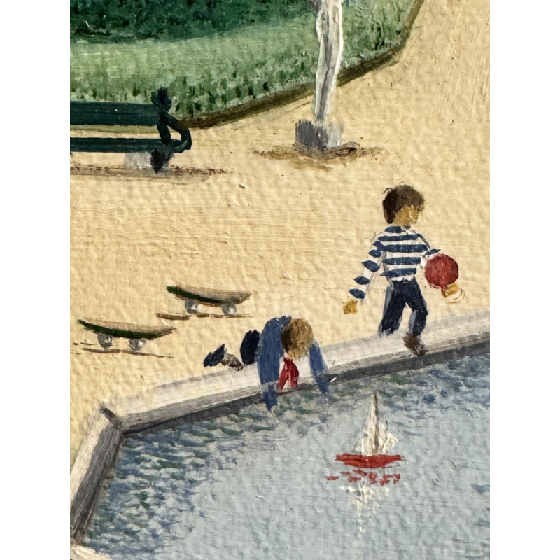 Christine DHANANI “The Royal Palace and the lively park of Brussels” painting on canvas, naive art