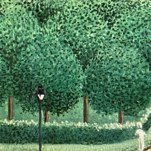 Christine DHANANI “The Royal Palace and the lively park of Brussels” painting on canvas, naive art