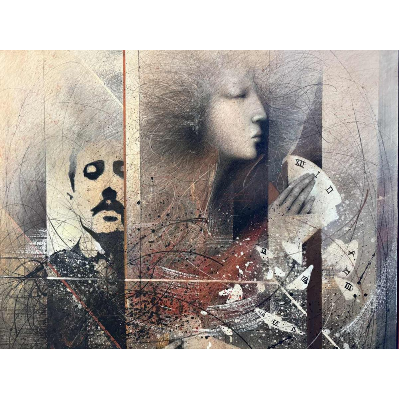 Jean-Claude DRESSE (1946-) « À la recherche du temps perdu (M. Proust)» peinture