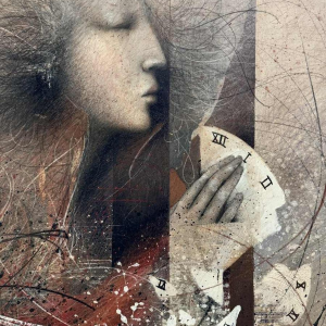 Jean-Claude DRESSE (1946-) « À la recherche du temps perdu (M. Proust)» peinture