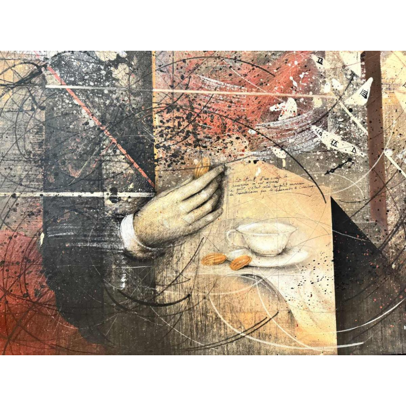 Jean-Claude DRESSE (1946-) « À la recherche du temps perdu (M. Proust)» peinture