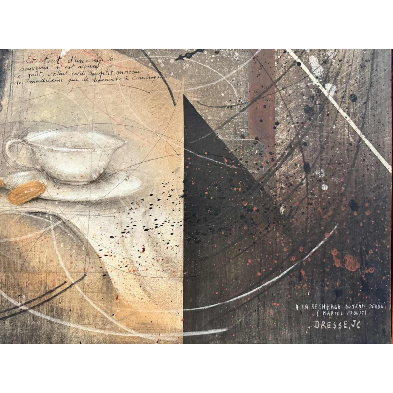 Jean-Claude DRESSE (1946-): “À la recherche du temps perdu (Proust)” schilderij