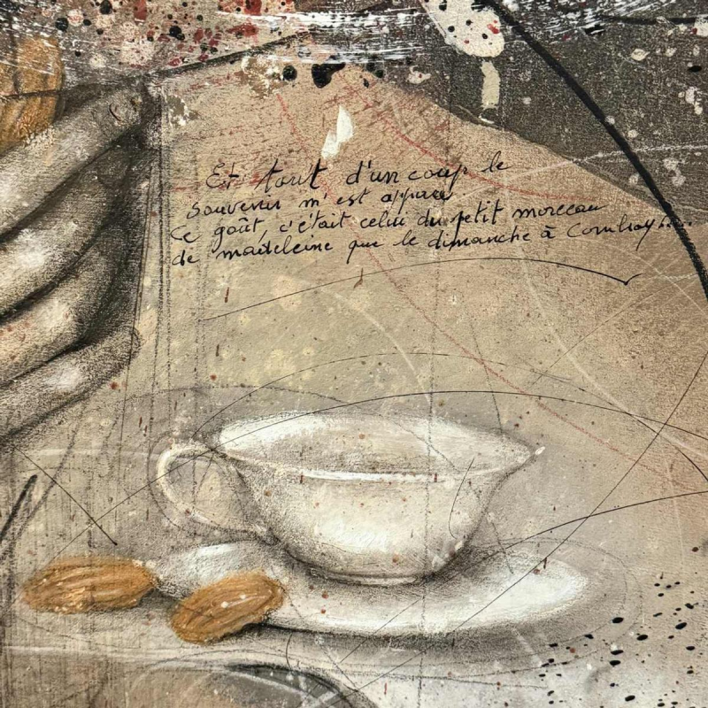 Jean-Claude DRESSE (1946-) « À la recherche du temps perdu (M. Proust)» peinture