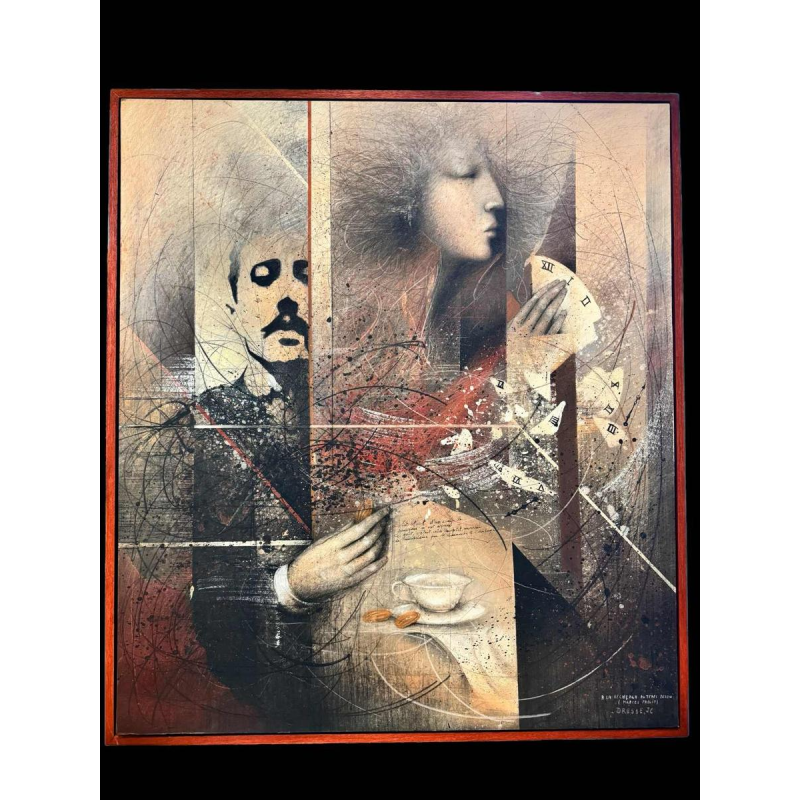 Jean-Claude DRESSE (1946-) « À la recherche du temps perdu (M. Proust)» peinture