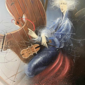 Jean-Claude DRESSE (1946-): « La violoniste et le cheval à bascule »