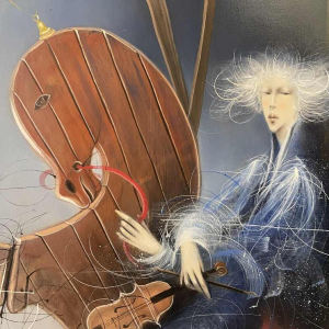 Jean-Claude DRESSE (1946-): « La violoniste et le cheval à bascule »