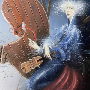 Jean-Claude DRESSE (1946-): « La violoniste et le cheval à bascule »