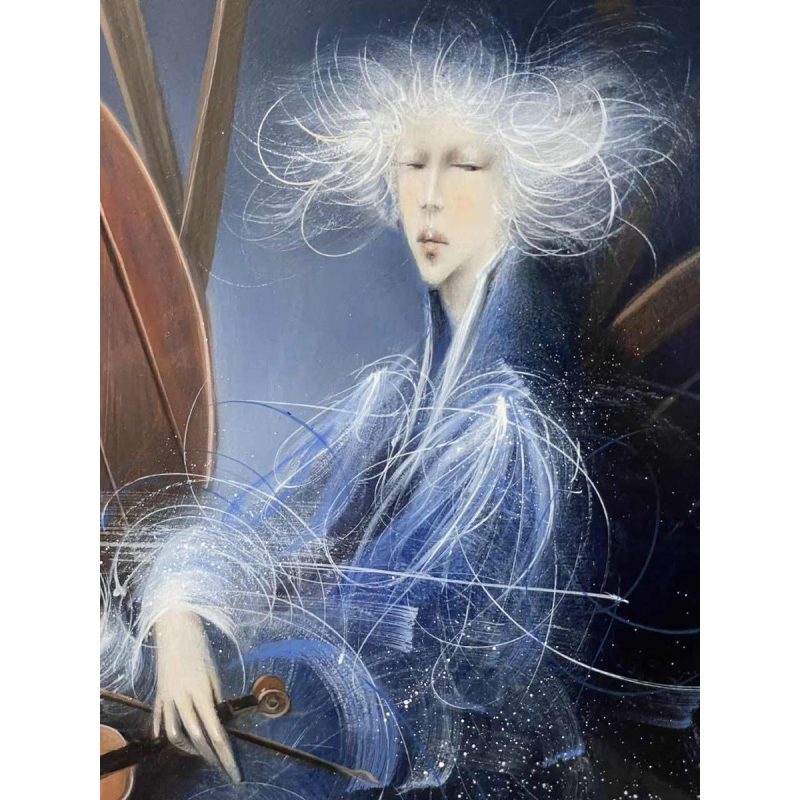 Jean-Claude DRESSE (1946-): La violoniste et le cheval à bascule (The fiddler and the rocking horse)