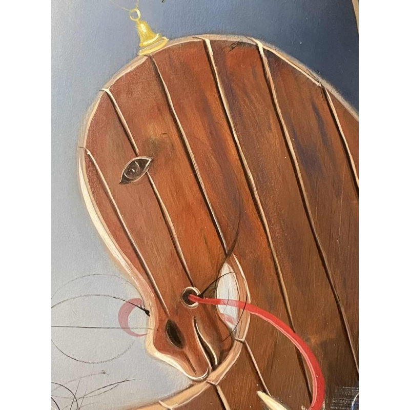 Jean-Claude DRESSE (1946-): « La violoniste et le cheval à bascule »