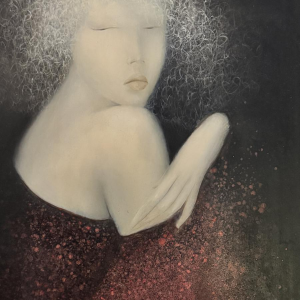 Jean-Claude DRESSE “Young Woman with Bare Shoulder” oil painting on wood