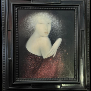 Jean-Claude DRESSE “Jonge vrouw met blote schouder” olieverfschilderij op hout