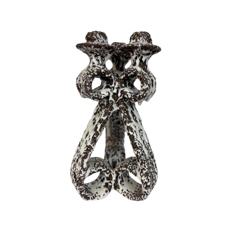 Marius Giuge voor Vallauris, grote geglazuurde keramische kandelaar, ca 1960-1980