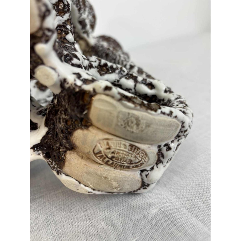 Marius Giuge voor Vallauris, grote geglazuurde keramische kandelaar, ca 1960-1980