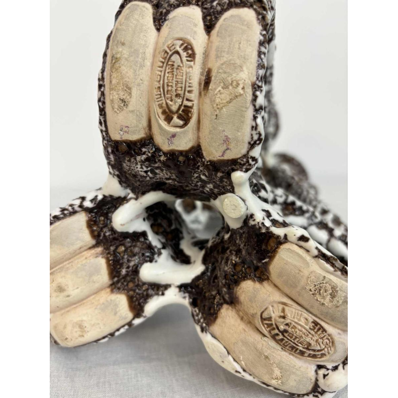 Marius Giuge pour Vallauris, grand candélabre en céramique émaillée, ca 1960-1980