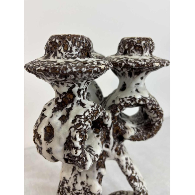 Marius Giuge for Vallauris, large glazed ceramic candelabra, ca 1960-1980