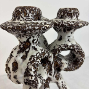 Marius Giuge for Vallauris, large glazed ceramic candelabra, ca 1960-1980