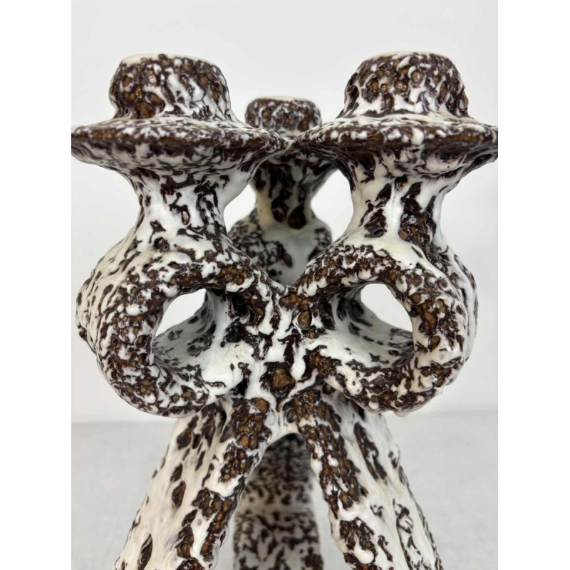 Marius Giuge for Vallauris, large glazed ceramic candelabra, ca 1960-1980