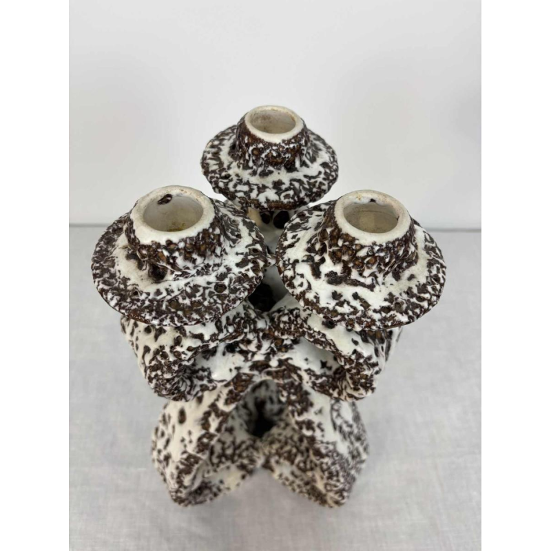 Marius Giuge for Vallauris, large glazed ceramic candelabra, ca 1960-1980