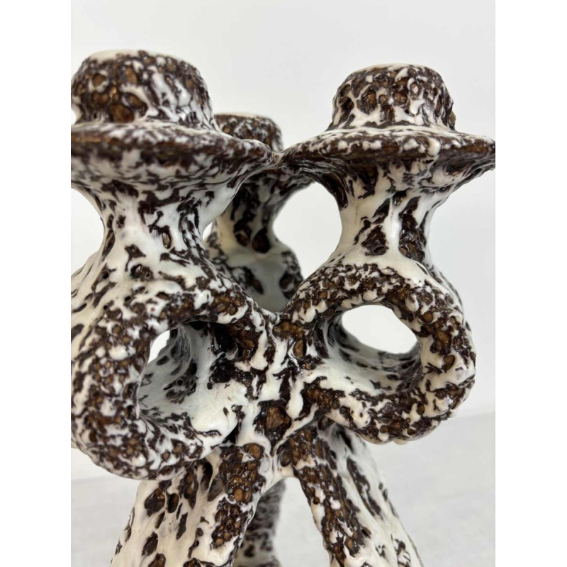 Marius Giuge for Vallauris, large glazed ceramic candelabra, ca 1960-1980